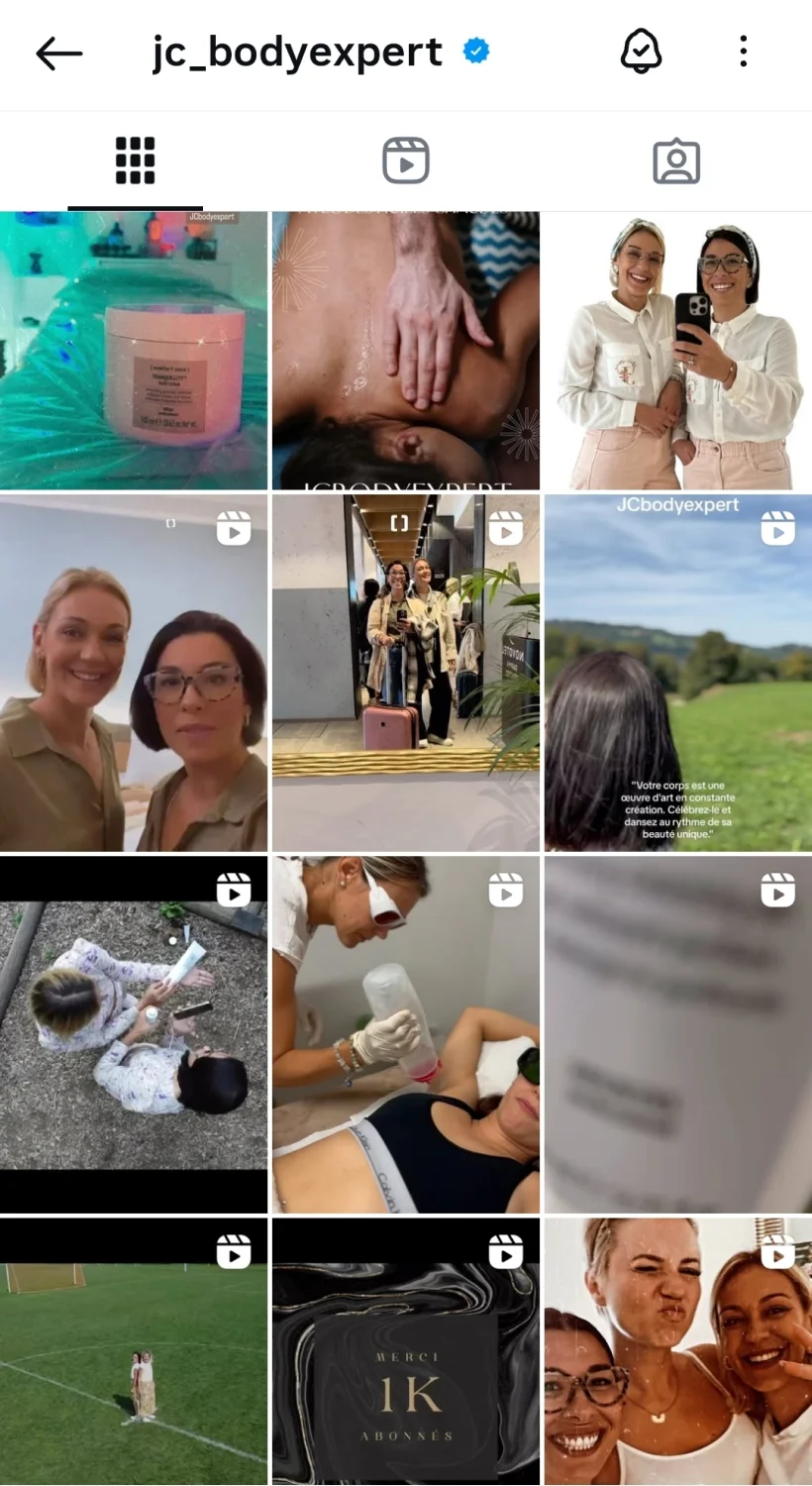 Antes do feed de Instagram da JCbodyexpert