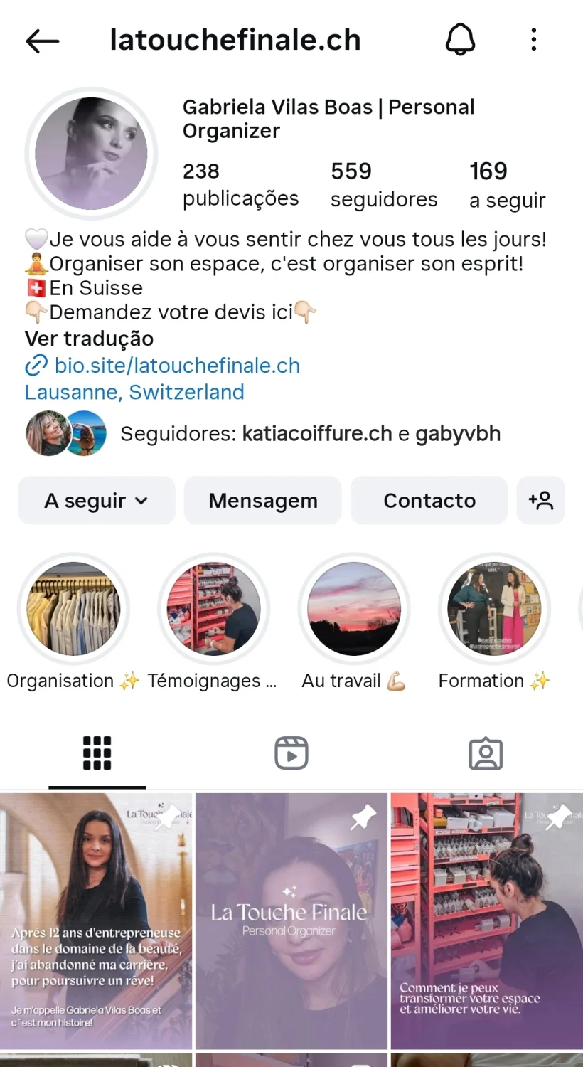 Bio do feed de Instagram da La Touche Finale